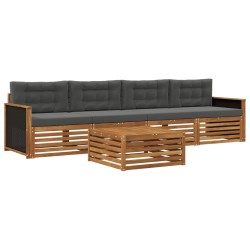Ensemble de canapés d'extérieur 5 pcs Naturel et Anthracite 633470633470