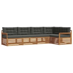 Ensemble de canapés d'extérieur 5 pcs Naturel et Anthracite 633471633471