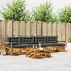 Ensemble de canapés d'extérieur 5 pcs Naturel et Anthracite 633472633472