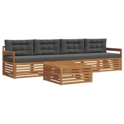 Ensemble de canapés d'extérieur 5 pcs Naturel et Anthracite 633472633472