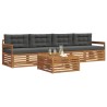 Ensemble de canapés d'extérieur 5 pcs Naturel et Anthracite 633472633472