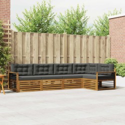 Ensemble de canapés d'extérieur 5 pcs Naturel et Anthracite 633474633474
