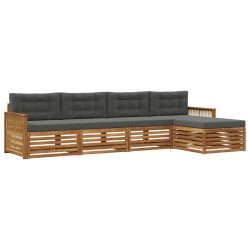 Ensemble de canapés d'extérieur 5 pcs Naturel et Anthracite 633477633477