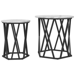 Table basse 2 pcs Gris Sonoma Bois d'ingénierie et acier 633480633480