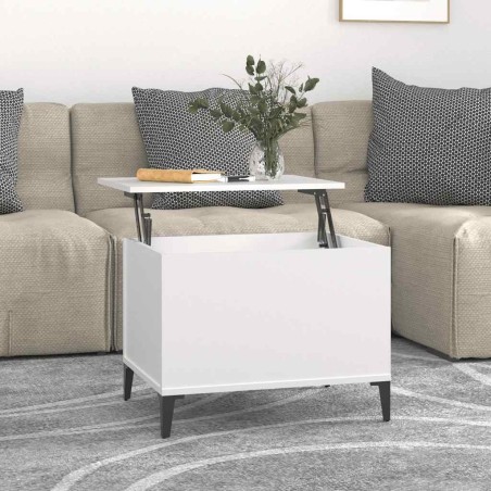 Table basse Blanc 60x44,5x45 cm Bois d'ingénierie 633481633481