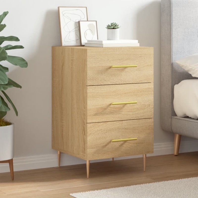 Table de chevet chêne sonoma 40x40x66 cm bois d'ingénierie 633482633482