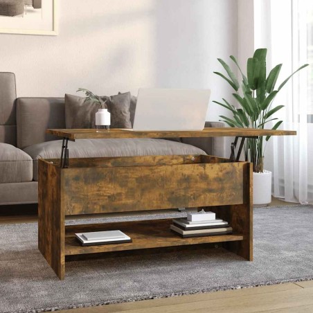 Table basse Chêne fumé 80x50x40 cm Bois d'ingénierie 633484633484