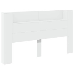 Cabinet de Tête de Lit avec LED Blanc 180 x 16,5 x 103,5 cm 633493633493