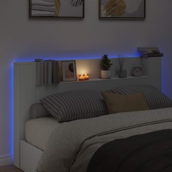 Cabinet de Tête de Lit avec LED Blanc 180 x 16,5 x 103,5 cm 633493633493