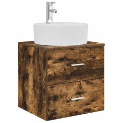 Vanité de lavabo mural Chêne fumé 49,5 x 44,5 x 65 cm 633494633494