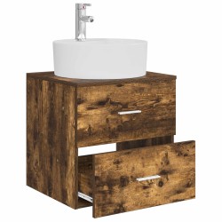 Vanité de lavabo mural Chêne fumé 49,5 x 44,5 x 65 cm 633494633494