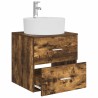 Vanité de lavabo mural Chêne fumé 49,5 x 44,5 x 65 cm 633494633494