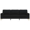 Canapé 3 places avec oreillers décoratifs noir 210 cm tissu 633496633496