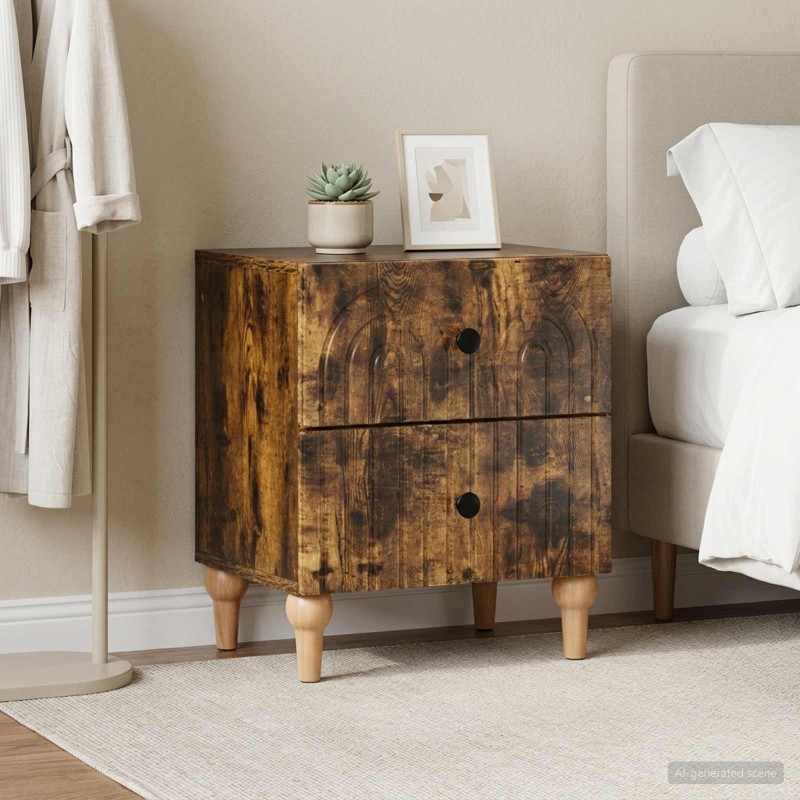 Cabinet de chevet 2 pcs Chêne fumé 43 x 34,5 x 48 cm 633497633497