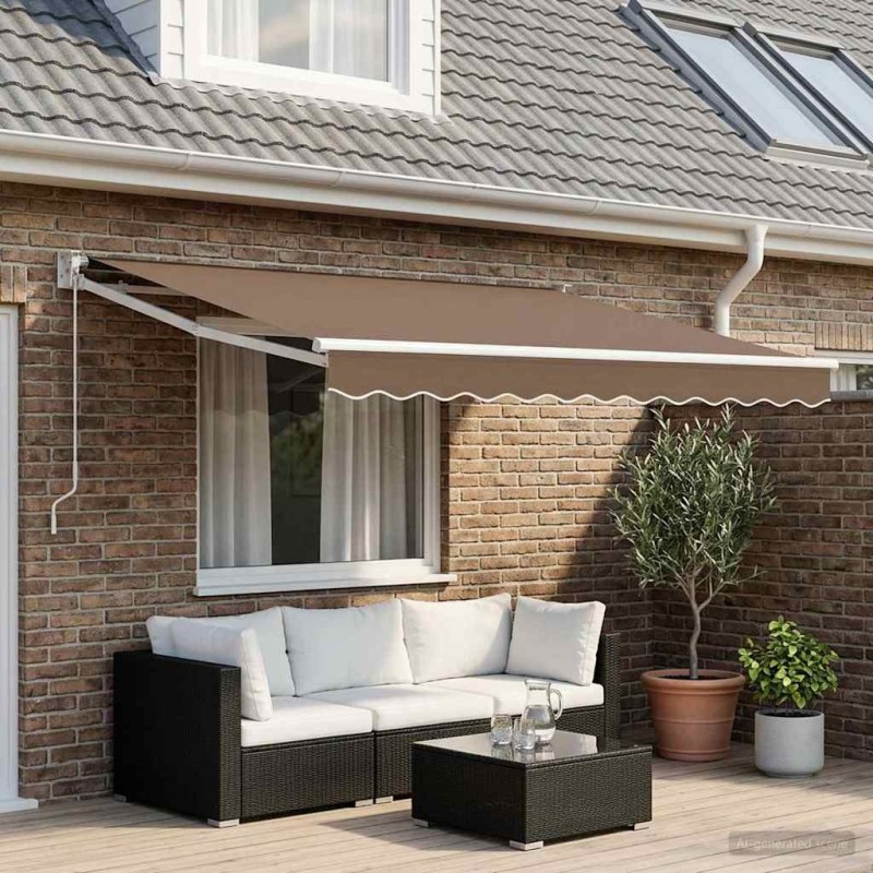 Toile de rechange pour auvent Taupe 3,5 x 2 m Polyester 633498633498