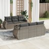 Salon de jardin avec coussins 7 pcs gris résine tressée 633501633501