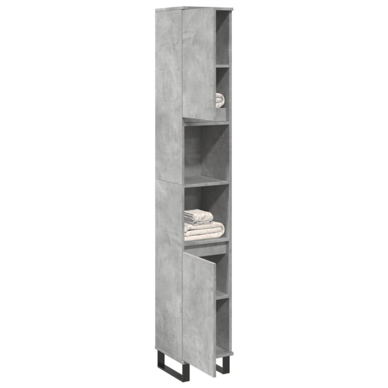 Armoire de salle de bain gris béton 30x30x190 cm 633507633507