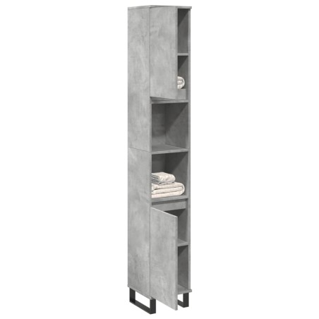 Armoire de salle de bain gris béton 30x30x190 cm 633507633507