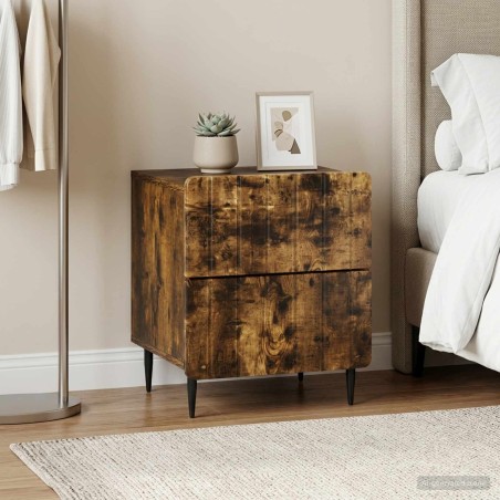 Cabinet de chevet 2 pcs Chêne fumé 43 x 34,5 x 49,5 cm 633510633510
