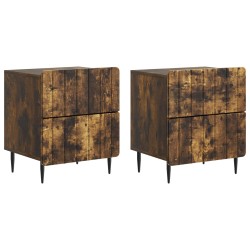 Cabinet de chevet 2 pcs Chêne fumé 43 x 34,5 x 49,5 cm 633510633510