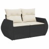 Salon de jardin 6 pcs avec coussins noir résine tressée 633523633523