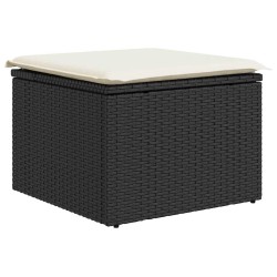 Salon de jardin 6 pcs avec coussins noir résine tressée 633523633523