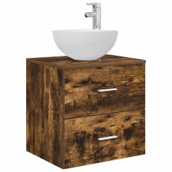 Vanité de lavabo mural Chêne fumé 49,5 x 41 x 64,5 cm 633525633525