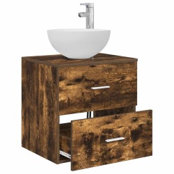 Vanité de lavabo mural Chêne fumé 49,5 x 41 x 64,5 cm 633525633525