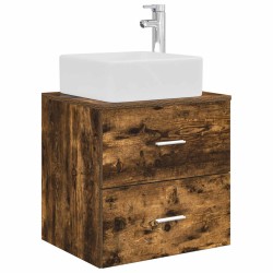 Vanité de lavabo mural Chêne fumé 49,5 x 41 x 63 cm 633526633526