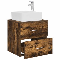 Vanité de lavabo mural Chêne fumé 49,5 x 41 x 63 cm 633526633526