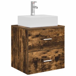 Vanité de lavabo mural Chêne fumé 49,5 x 41 x 62,5 cm 633527633527