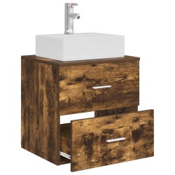 Vanité de lavabo mural Chêne fumé 49,5 x 41 x 62,5 cm 633527633527