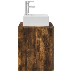 Vanité de lavabo mural Chêne fumé 49,5 x 41 x 62,5 cm 633527633527