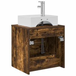 Vanité de lavabo mural Chêne fumé 49,5 x 41 x 62,5 cm 633527633527