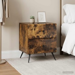 Cabinet de chevet 2 pcs Chêne fumé 43 x 34,5 x 47,5 cm 633529633529