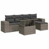 Salon de jardin 6 pcs avec coussins gris résine tressée 633531633531
