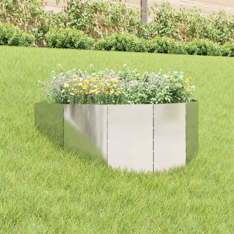 Bordure de Pelouse 100 x 45 cm Acier Argenté 633535633535