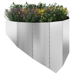 Bordure de Pelouse 100 x 45 cm Acier Argenté 633535633535
