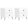 Cabinet de chevet 2 pcs Blanc brillant 43 x 34,5 x 47,5 cm 633550633550