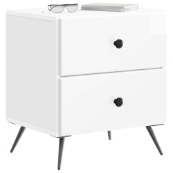 Cabinet de chevet 2 pcs Blanc brillant 43 x 34,5 x 47,5 cm 633550633550