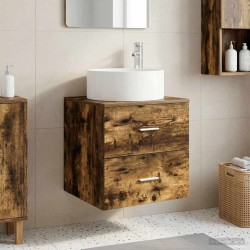 Vanité de lavabo mural Chêne fumé 49,5 x 44,5 x 65,5 cm 633551633551