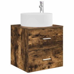 Vanité de lavabo mural Chêne fumé 49,5 x 44,5 x 65,5 cm 633551633551