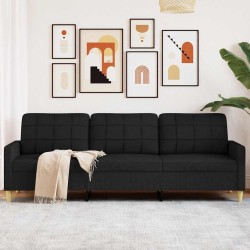 Canapé à 3 places Noir 210 cm Tissu 633553633553