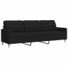 Canapé à 3 places Noir 210 cm Tissu 633553633553