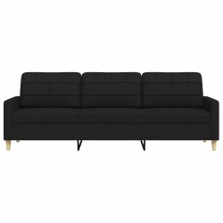 Canapé à 3 places Noir 210 cm Tissu 633553633553