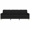 Canapé à 3 places Noir 210 cm Tissu 633553633553