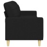 Canapé à 3 places Noir 210 cm Tissu 633553633553