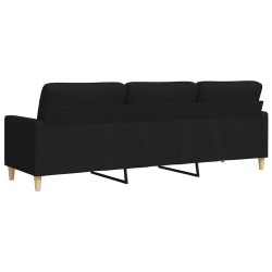 Canapé à 3 places Noir 210 cm Tissu 633553633553