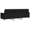 Canapé à 3 places Noir 210 cm Tissu 633553633553