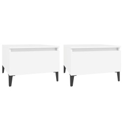 Tables d'appoint 2 pcs Blanc 50x46x35 cm Bois d'ingénierie 633559633559